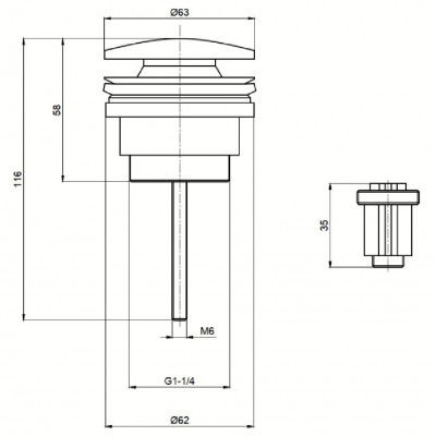 Донный клапан для раковины золото AQUAme AQM7003GG