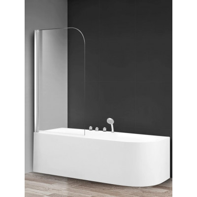 Душевая шторка на ванну 80х140см хром AQUAme AQM2851