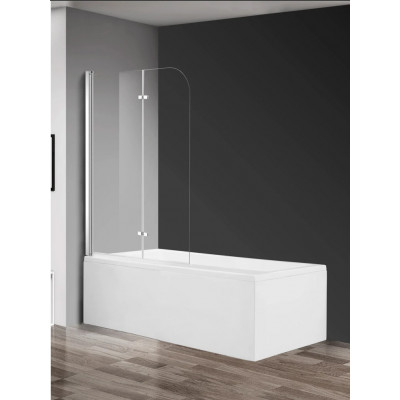Душевая шторка на ванну 120х140см хром AQUAme AQM2852B