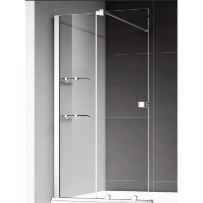 Душевая шторка на ванну 120х140см хром AQUAme AQM6601-2