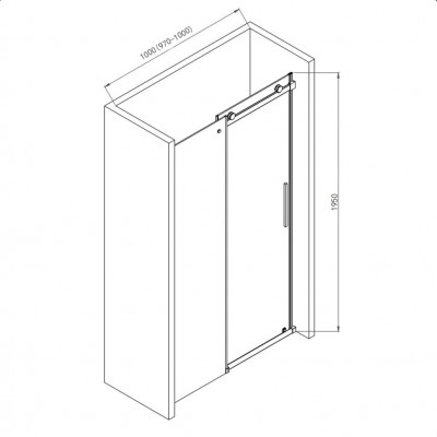 Душевая дверь хром 100x195см AQUAme AQM4201F-10