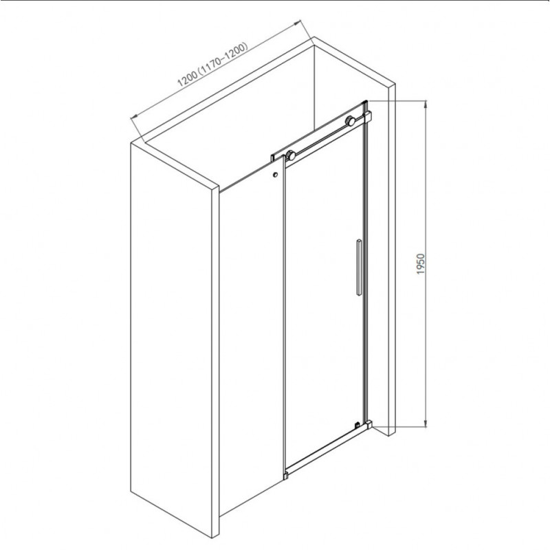 Душевая дверь хром 120x195см AQUAme AQM4201F-12