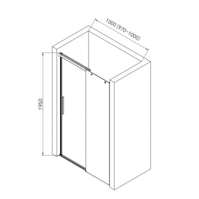 Душевая дверь хром 100x195см AQUAme AQM4803-10