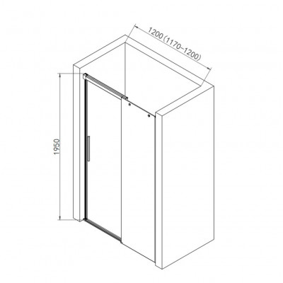 Душевая дверь хром 120x195см AQUAme AQM4803-12
