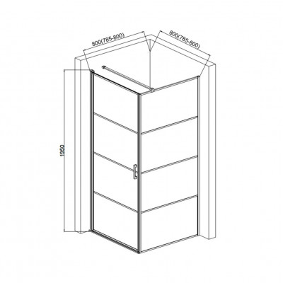 Душевой уголок без поддона черный 80x80см AQUAme AQM5215-LH-8