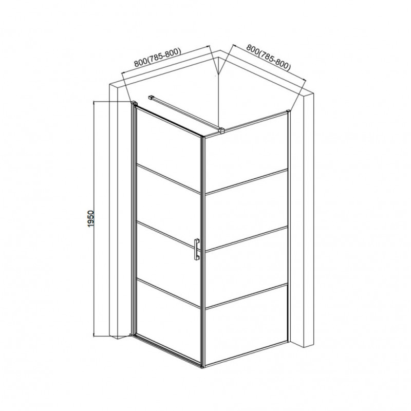 Душевой уголок без поддона черный 80x80см AQUAme AQM5215-LH-8