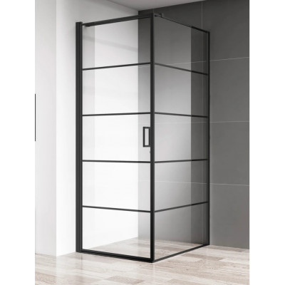 Душевой уголок без поддона черный 80x80см AQUAme AQM5215-RH-8