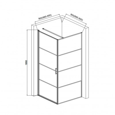 Душевой уголок без поддона черный 80x80см AQUAme AQM5215-RH-8