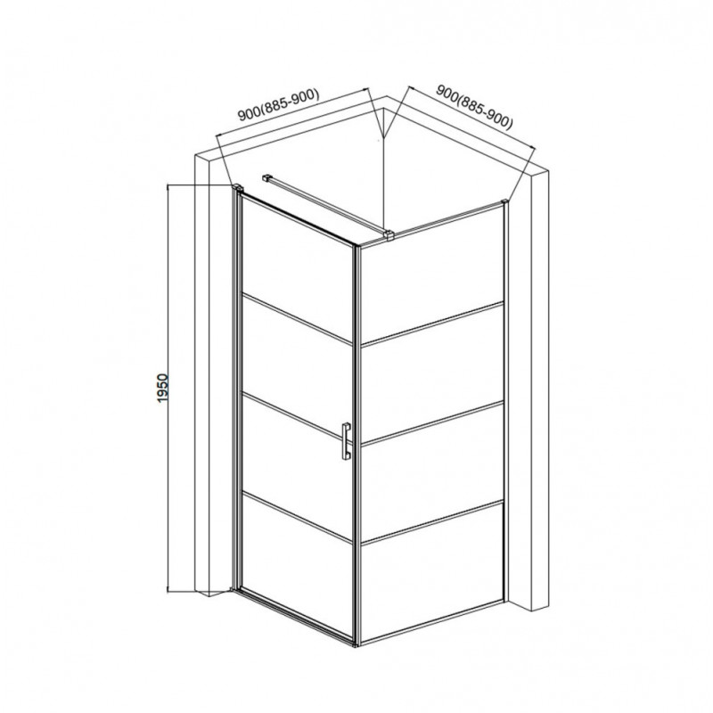 Душевой уголок без поддона черный 80x80см AQUAme AQM5215-RH-8