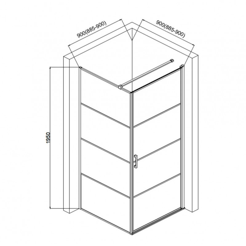 Душевой уголок без поддона черный 90x90см AQUAme AQM5215-RH-9