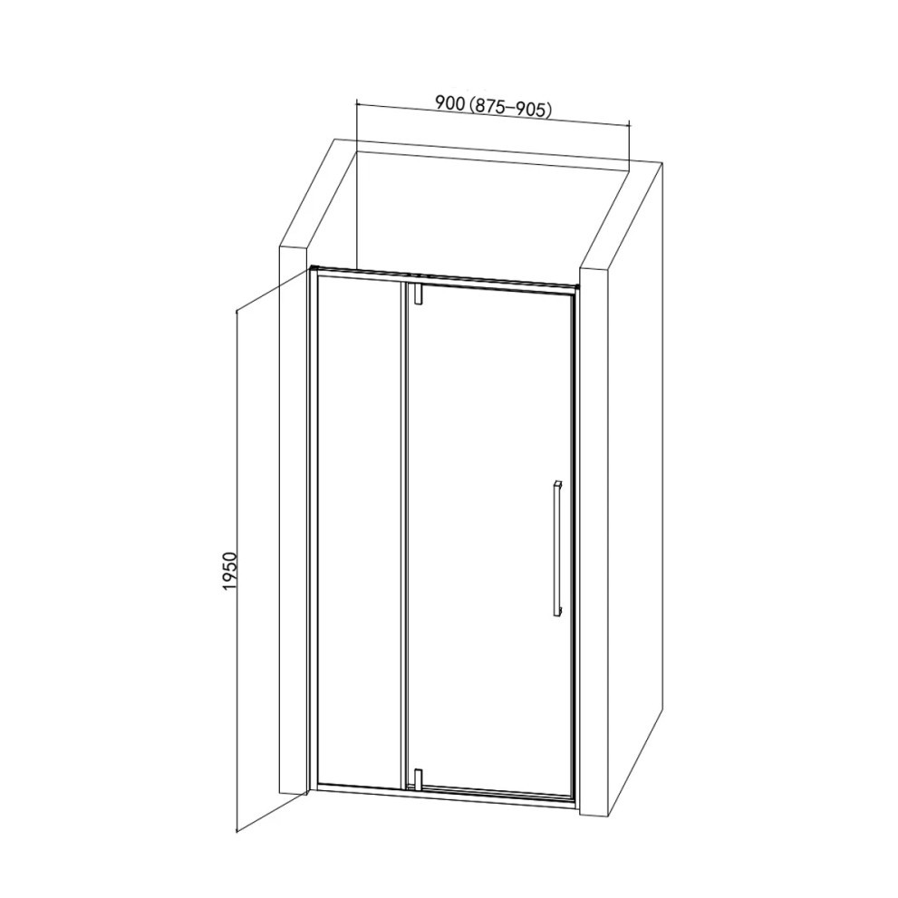 Душевая дверь хром 90x195см AQUAme AQM7108-9