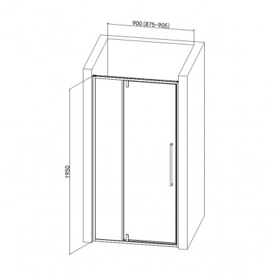 Душевая дверь черная 90x195см AQUAme AQM7108-2-9