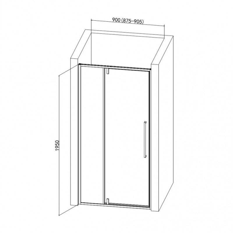 Душевая дверь черная 90x195см AQUAme AQM7108-2-9