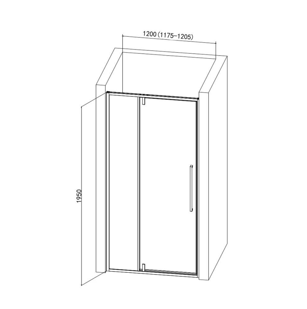 Душевая дверь черная 120x195см AQUAme AQM7108-2-12