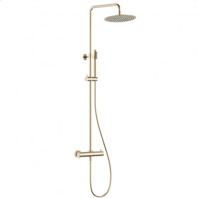 Душевая система с термостатом золото матовое AQUAme AQM8006BG