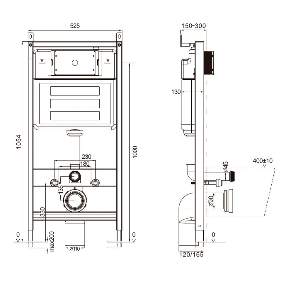 Инсталляция для подвесного унитаза AQUAme AQM4002