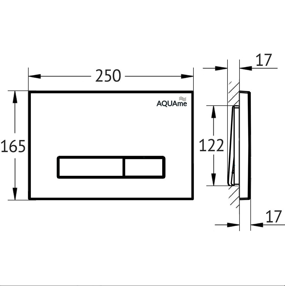 Клавиша смыва для инсталляции хром матовый AQUAme AQM4103S