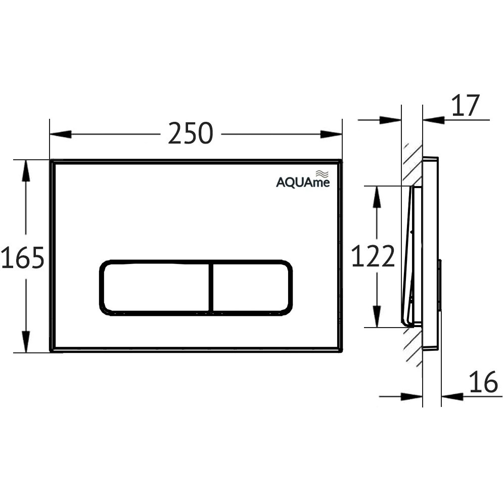 Клавиша смыва для инсталляции белая AQUAme AQM4104W