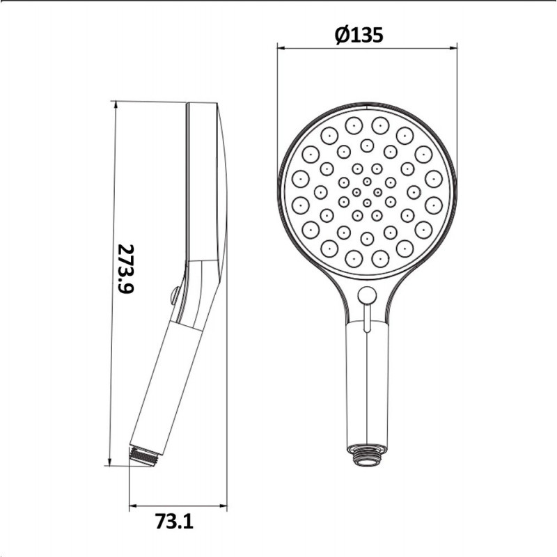 Душевая лейка белая AQUAme AQM8501MW