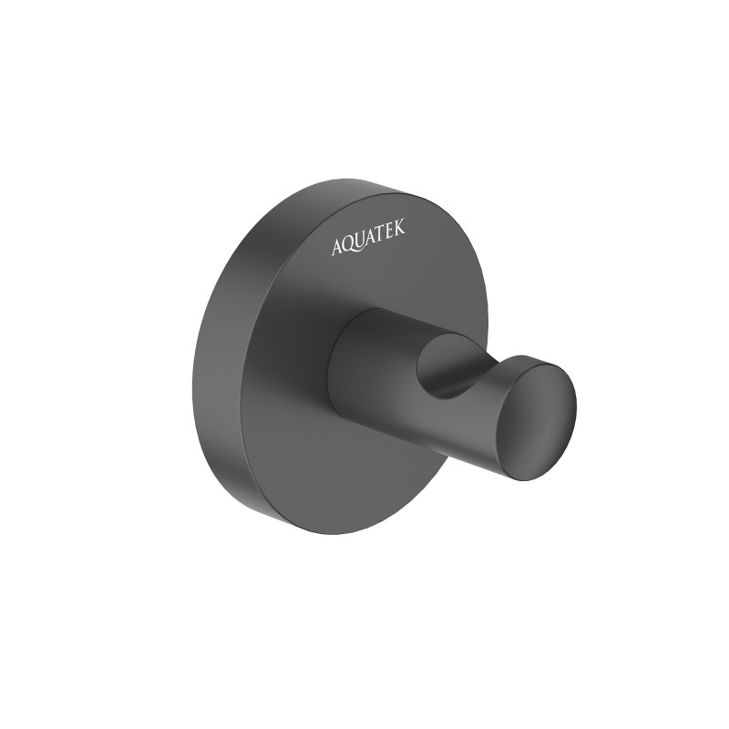 Крючок настенный черный Aquatek Оберон AQ4201MB
