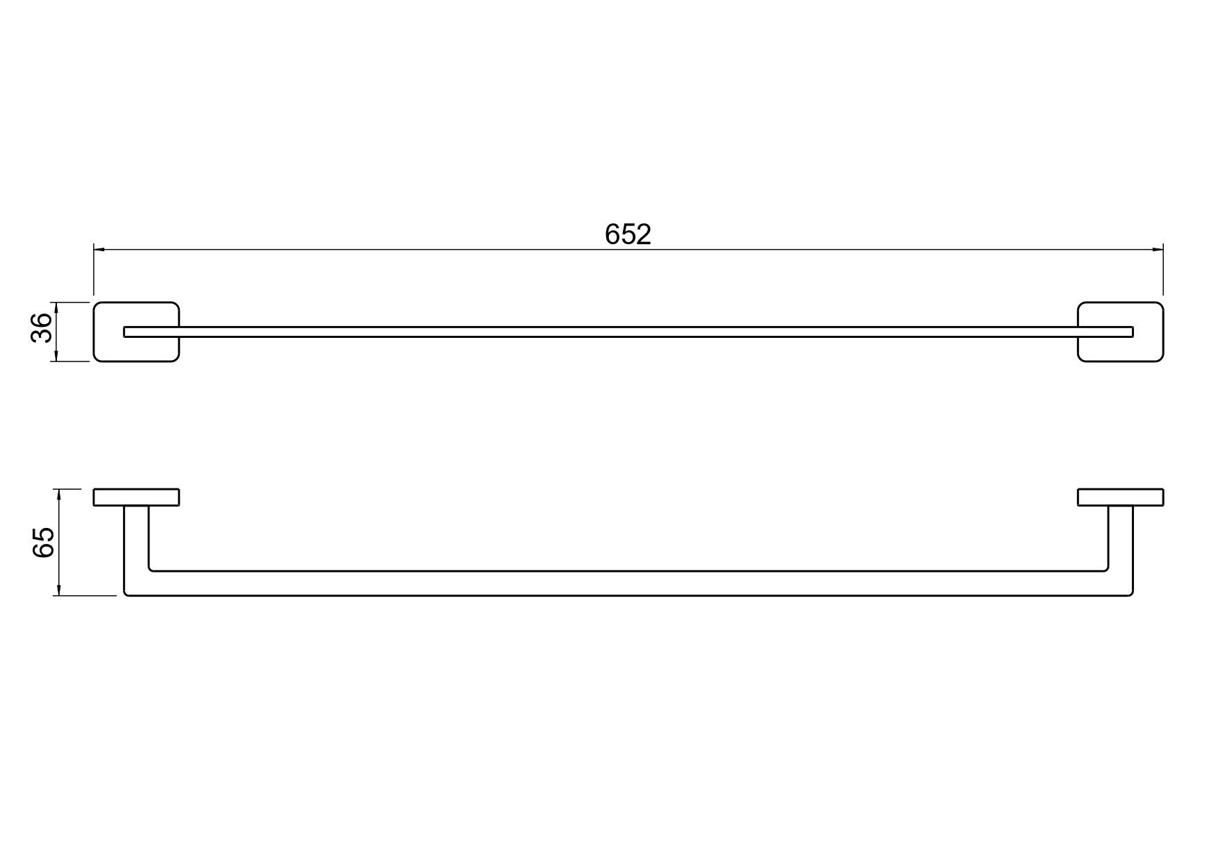 Держатель полотенец "штанга" настенный хром Aquatek Либра AQ4314CR