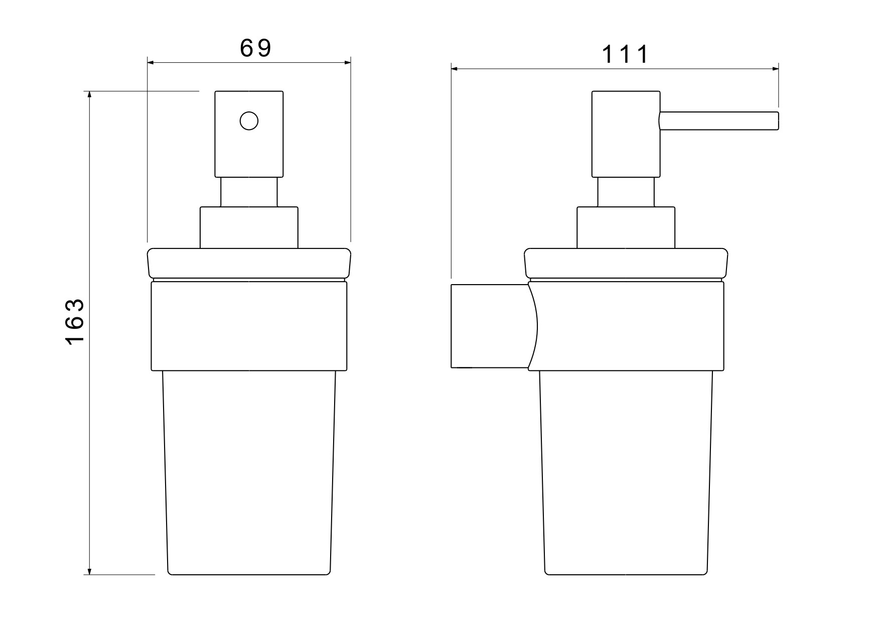 Дозатор для жидкого мыла настенный черный Aquatek Лира AQ4405MB