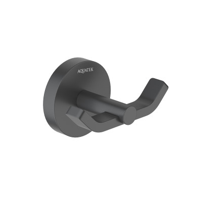 Крючок двойной настенный черный Aquatek Бетта AQ4602MB