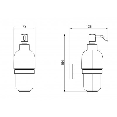 Дозатор для жидкого мыла настенный черный Aquatek Бетта AQ4605MB