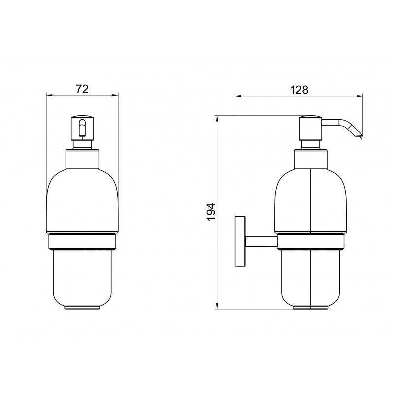 Дозатор для жидкого мыла настенный черный Aquatek Бетта AQ4605MB