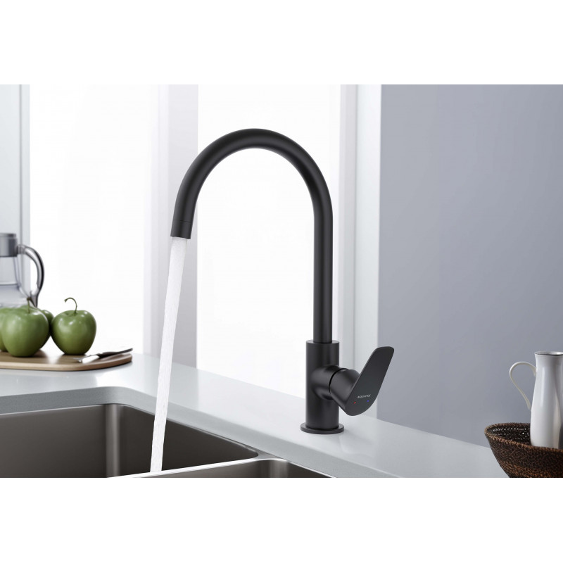 Смеситель для кухни черный Aquatek Бетта AQ1182MB