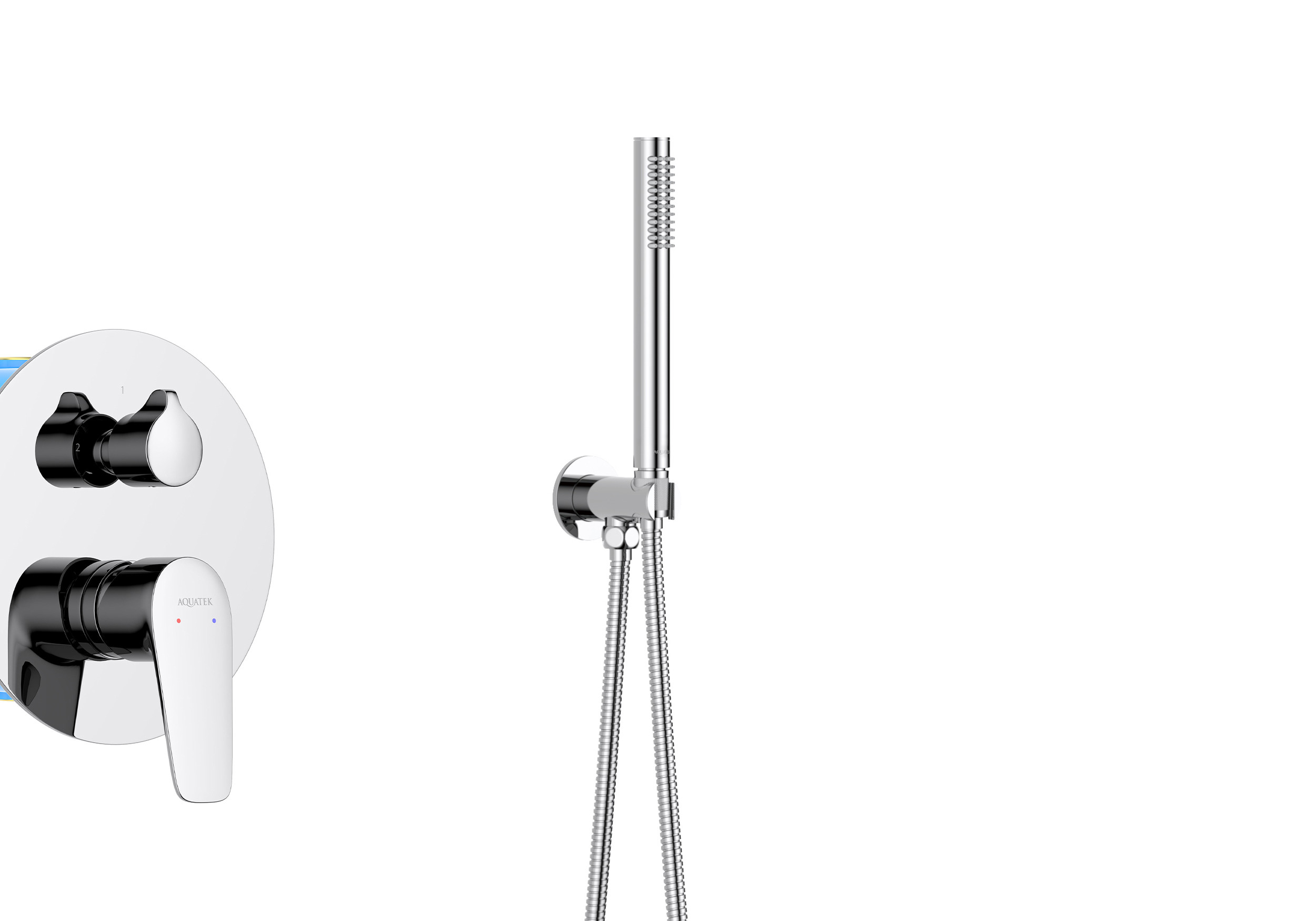 Комплект для душа хром Aquatek Оберон AQ1172CR