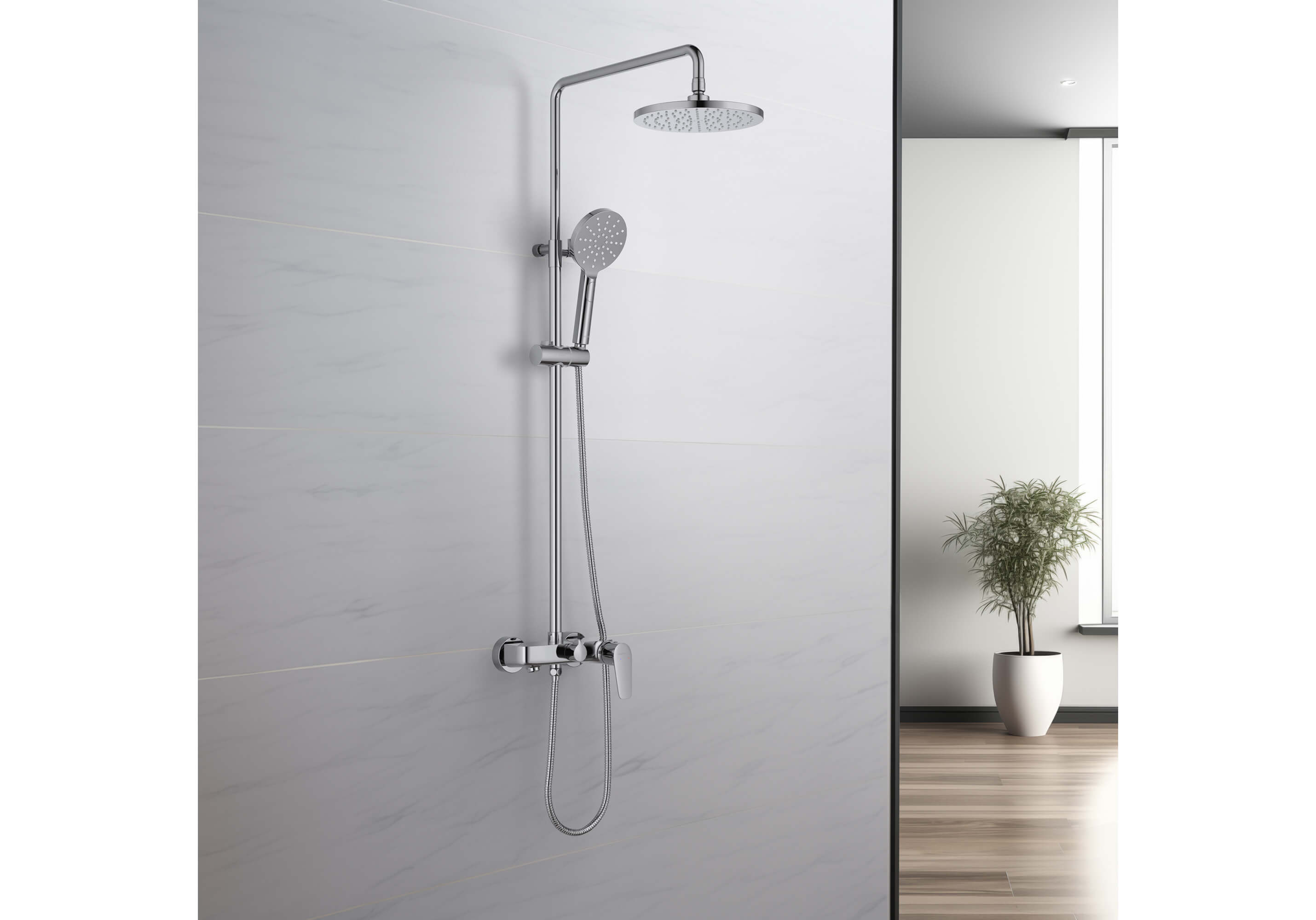 Душевая система со смесителем хром Aquatek Бетта AQ2140CR