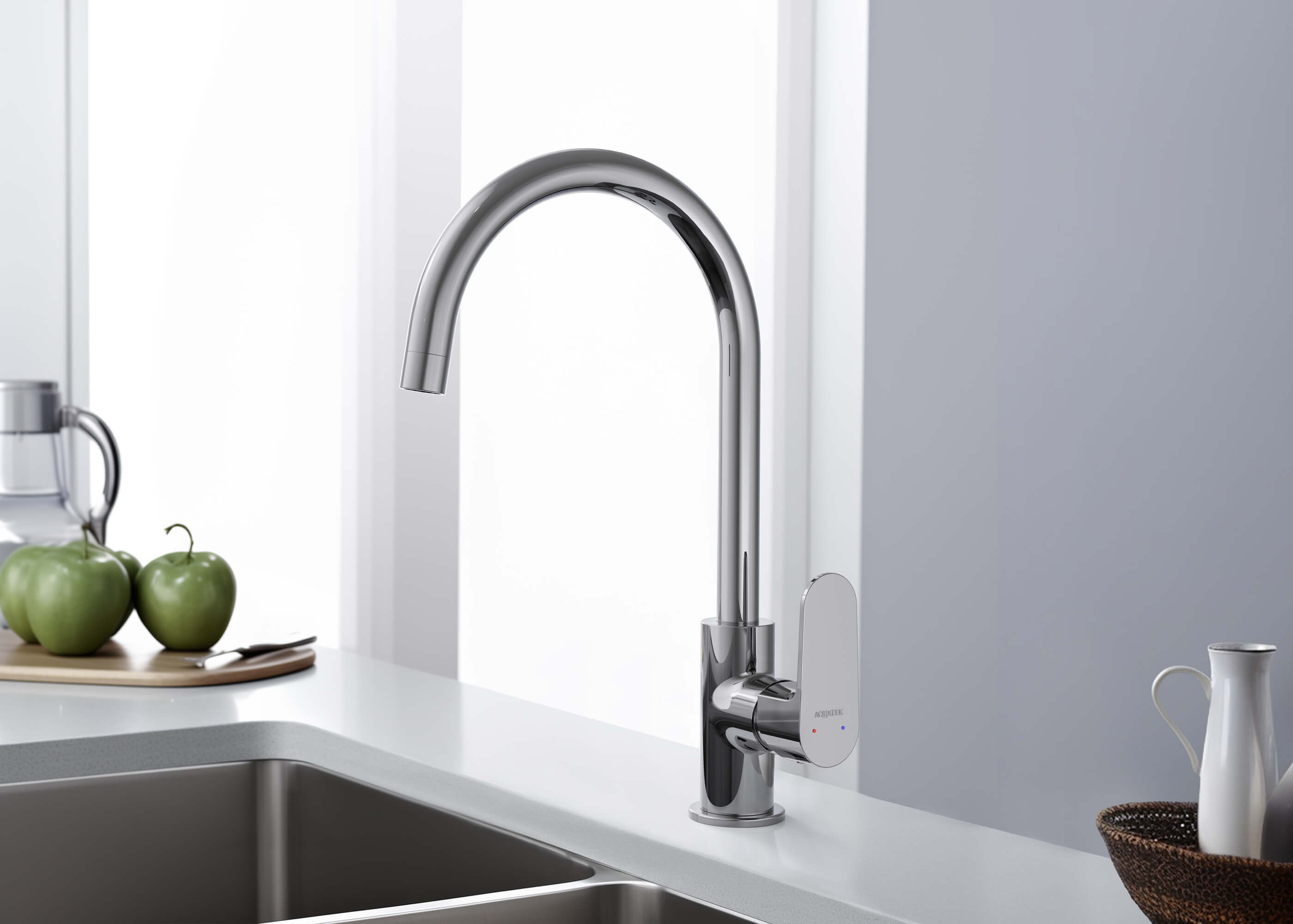Смеситель для кухни хром Aquatek Оберон AQ1282CR