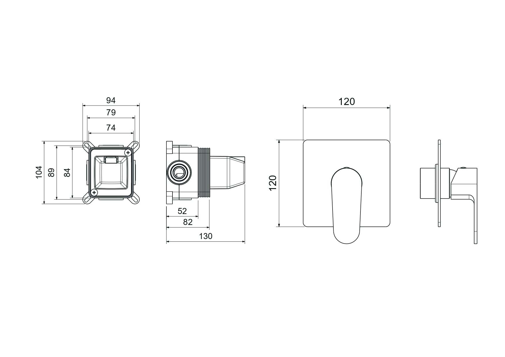 Смеситель для душа встраиваемый черный Aquatek Оберон AQ1266MB