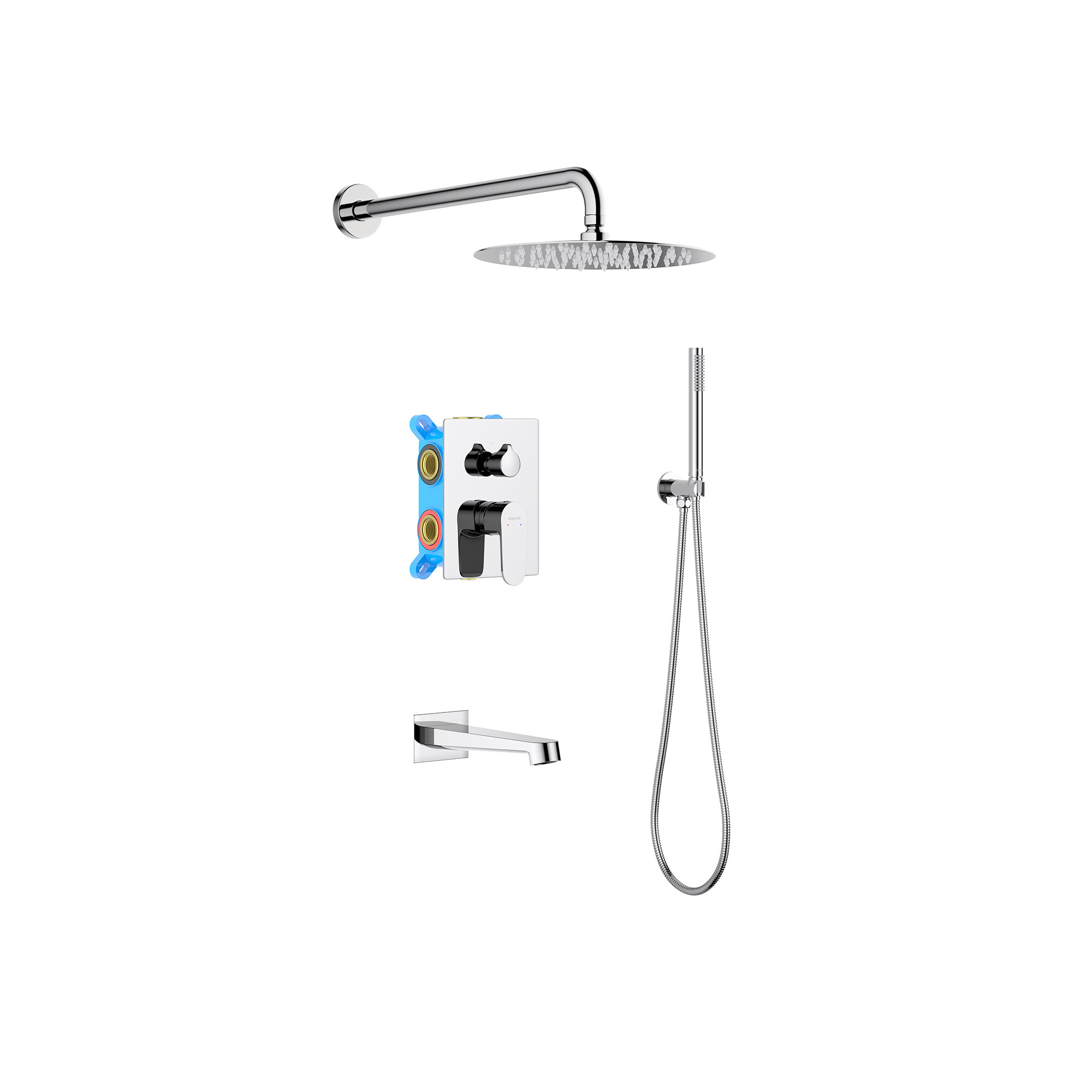 Комплект для душа хром Aquatek Оберон AQ1273CR