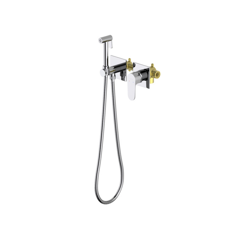 Смеситель с гигиеническим душем хром Aquatek Оберон AQ1220CR