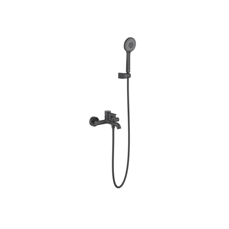 Смеситель для ванны с ручным душем черный Aquatek Европа AQ1349MB