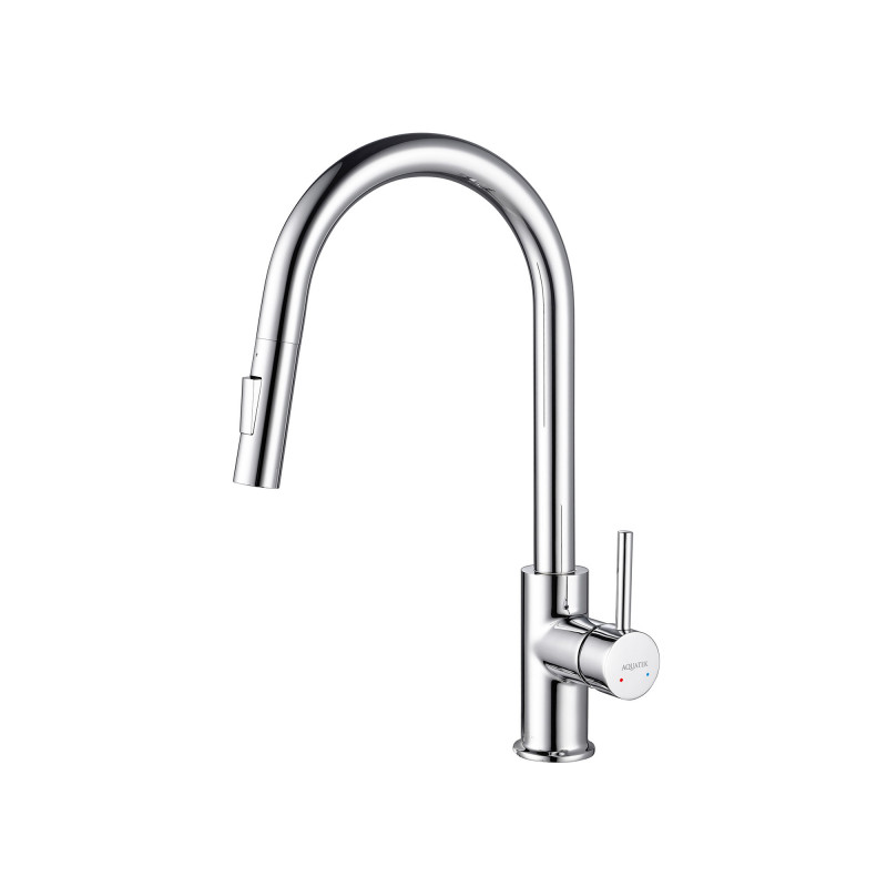 Смеситель для кухни с вытяжным изливом хром Aquatek Европа AQ1384CR
