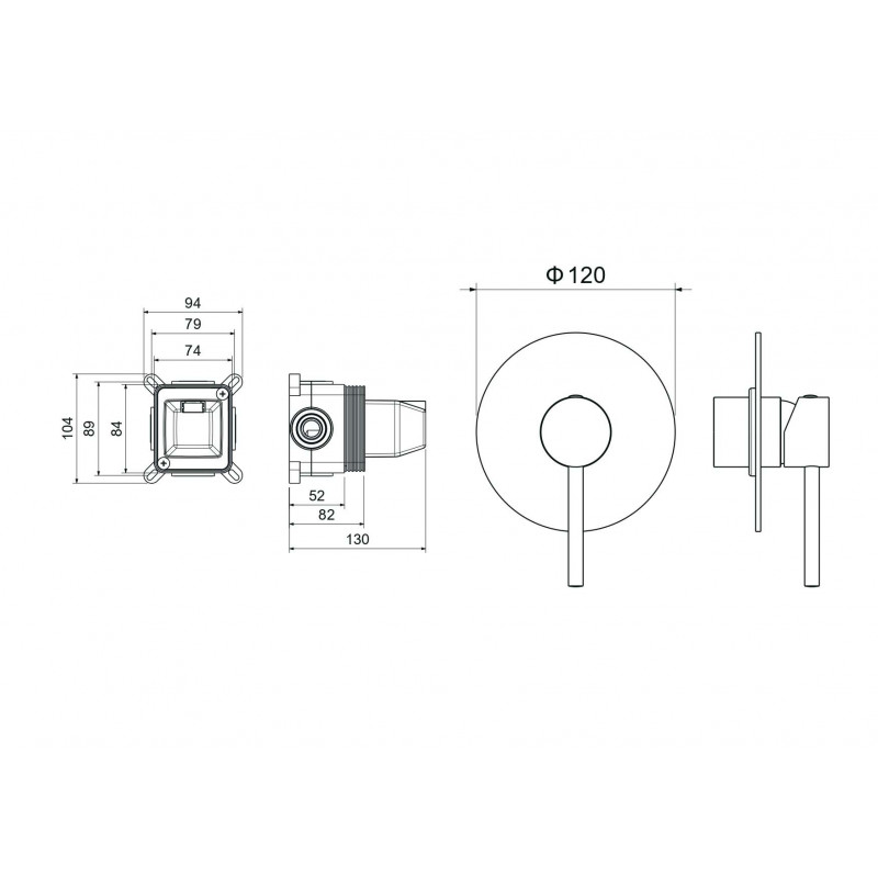 Смеситель для душа встраиваемый хром Aquatek Европа AQ1366CR