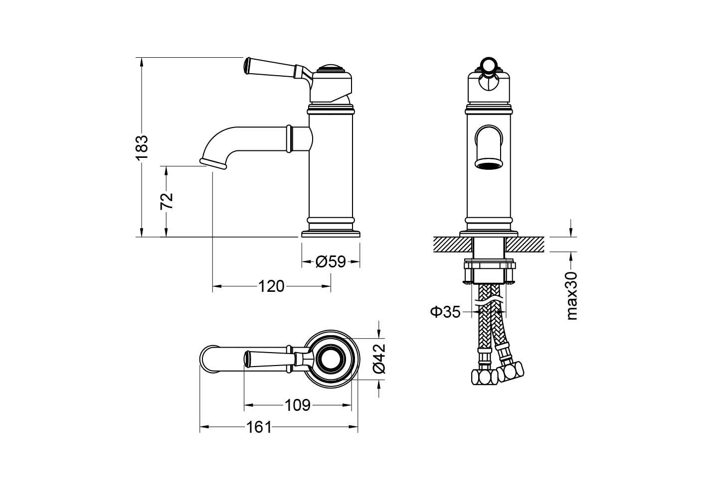 Смеситель для раковины золото Aquatek Классик AQ1510PG