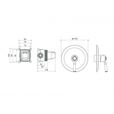 Смеситель для душа встраиваемый черный Aquatek Классик AQ1566MB