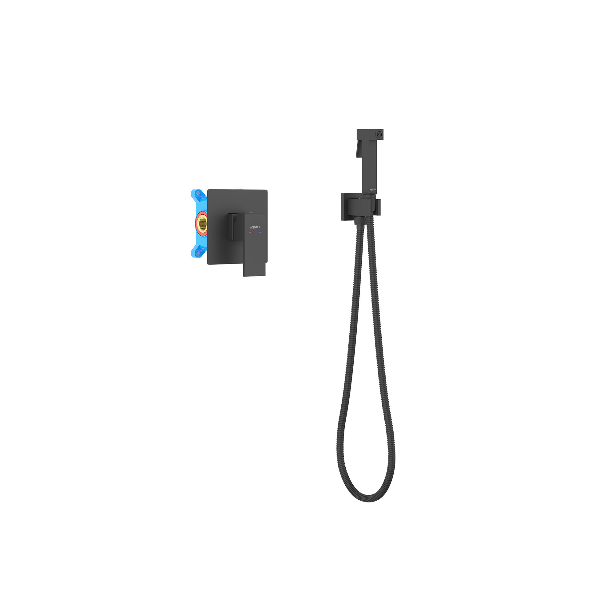 Смеситель с гигиеническим душем черный Aquatek Либра AQ1619MB