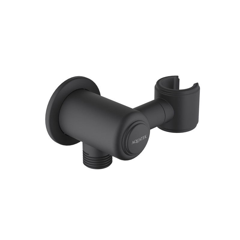 Шланговое подключение с держателем черное Aquatek Классик AQ2462MB