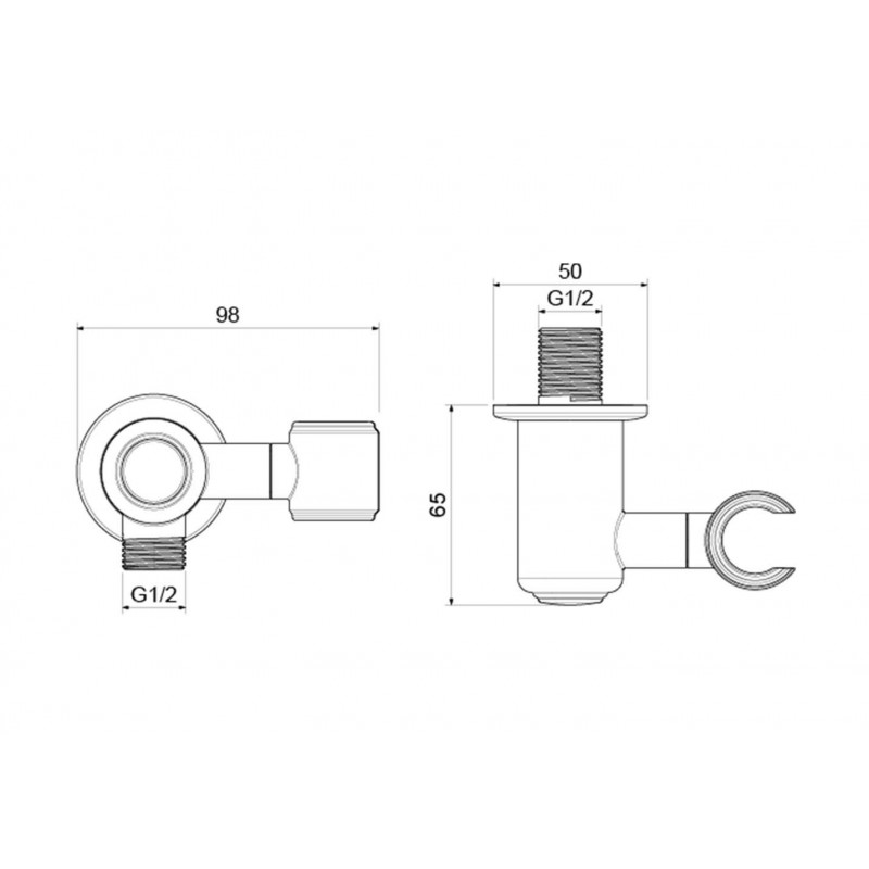 Шланговое подключение с держателем черное Aquatek Классик AQ2462MB
