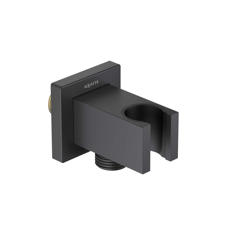 Шланговое подключение с держателем черное Aquatek AQ2463MB