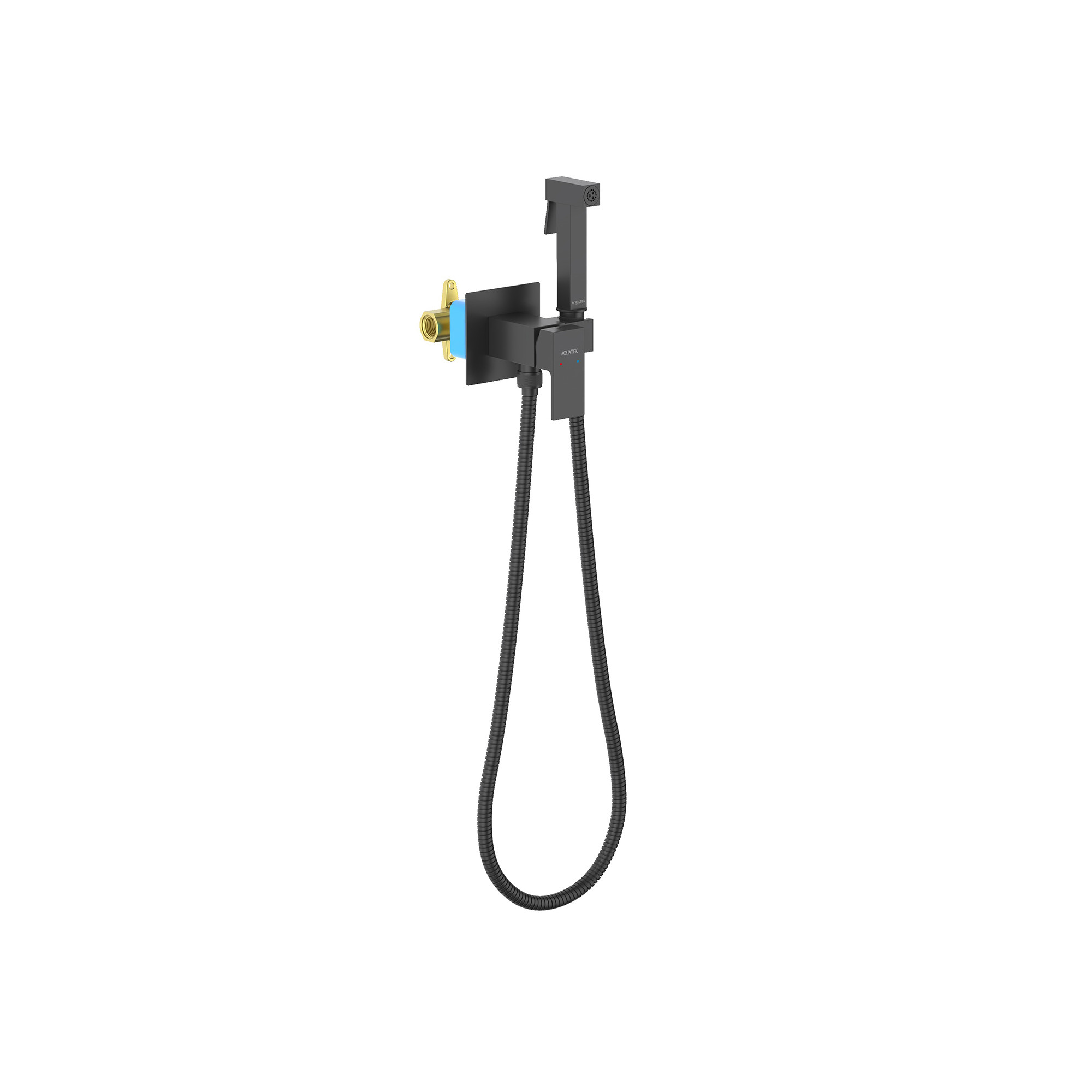 Гигиенический душ со смесителем и шлангом черный Aquatek Либра AQ1022MB
