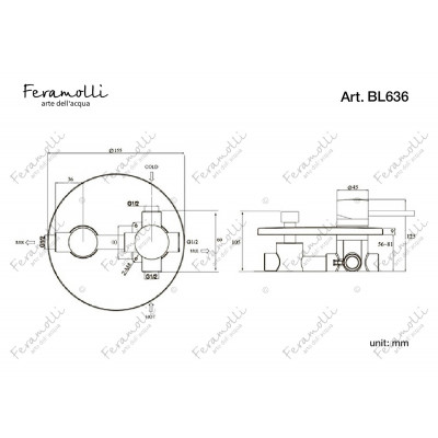 Смеситель для душа встраиваемый черный Feramolli BL636