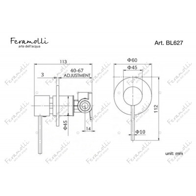 Смеситель для душа встраиваемый черный Feramolli BL627