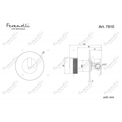 Смеситель для душа встраиваемый золото с мрамором Feramolli OS7810MSN