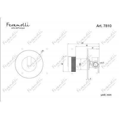 Смеситель для душа встраиваемый хром с мрамором Feramolli CS7810MSN